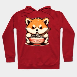 Angry corgi eat noodle ramen Hoodie